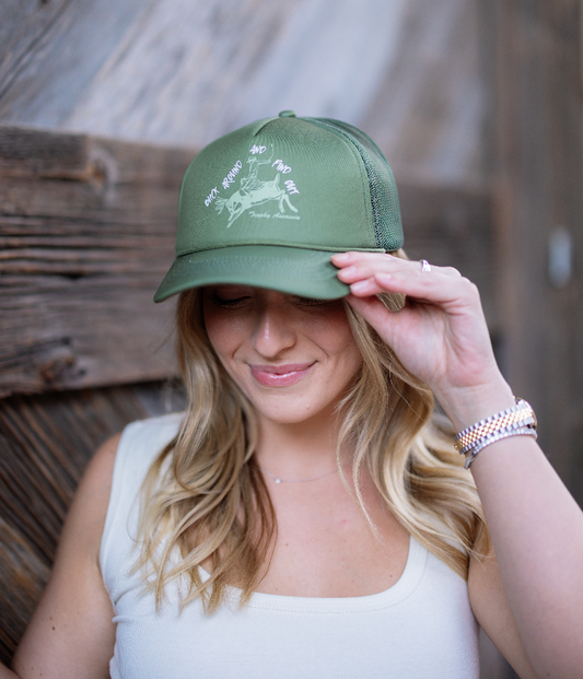 Olive Green Foam Buck Around & Find Out Cap