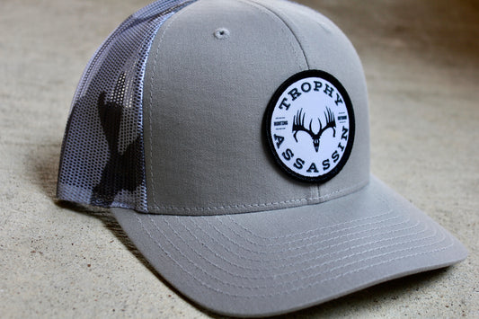 Gray & Gray Camo Circle Patch Cap