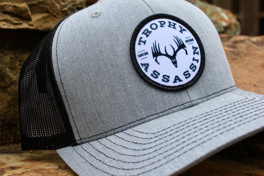Heather Gray & Black Circle Patch Cap