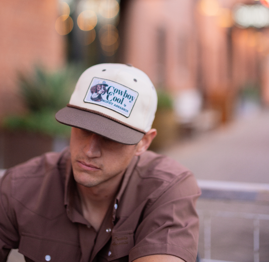 Brown & Cream Cowboy Cool Flatbill Cap
