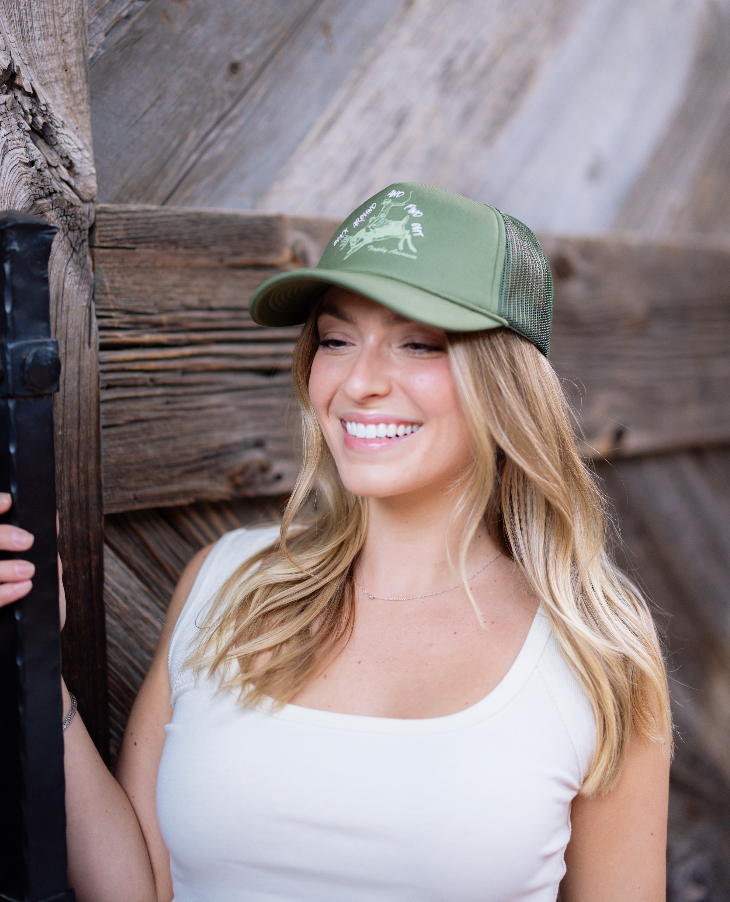 Olive Green Foam Buck Around & Find Out Cap