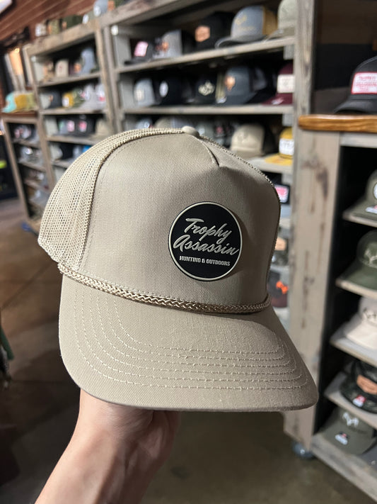 Khaki Rope Cap With Cursive Patch