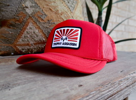 Red Foam Rope Sunset Cap